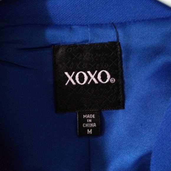 Xoxo Blue jacket w/ gold zippers. - Picture 2 of 5
